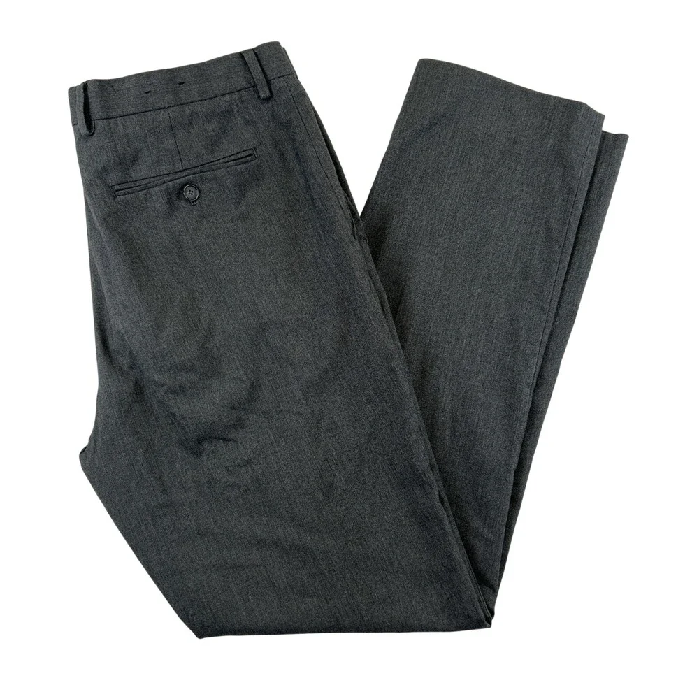 Banana Republic Dress Pants Mens 34x32 Gray Slim Fit Stretch Microfiber Slacks